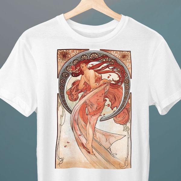 Danse II, Alphonse Mucha, T-shirt unisexe, T-shirt d'art, T-shirt de beaux-arts, cadeau pour elle, cadeau pour lui, cadeau d'amant d'art