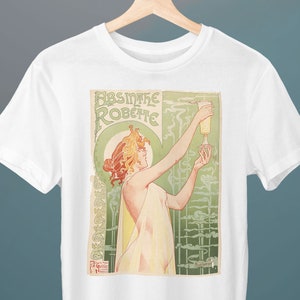 Absinthe Robette, Henri Privat Livemont, Unisex T-Shirt, Absinthe Fairy, Art Nouveau, Art Tee, Gift for Her, Gift for Him, Art Lover Gift