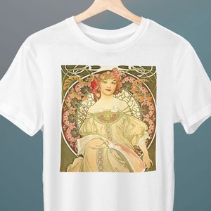 Reverie, Alphonse Mucha, Unisex T-Shirt, Art T-Shirt, Fine Art T-Shirt, Gift for Her, Gift for Him, Art Lover Gift