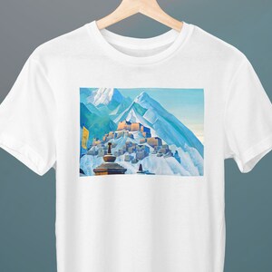 Tibet Himalayas, Nicholas Roerich Painting, Unisex T-Shirt, Art T-Shirt, Himalayas, Gift for Her, Gift for Him, Art Lover Gift