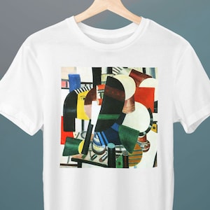 Woman With Flower, Portrait Study, Fernand Leger Painting, Unisex T-Shirt, Art T-Shirt, Abstract, Cubism, Gift for Her, Gift for Him