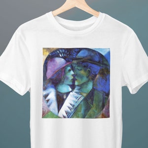 Green Lovers, Marc Chagall Painting, Unisex T-Shirt, Lovers T-Shirt, Couple, Fine Art T-Shirt, Gift for Her, Gift for Him, Art Lover Gift