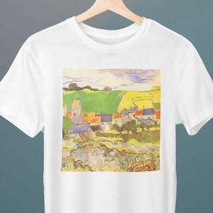 View of Auvers, Vincent van Gogh Painting, Unisex T-Shirt, Landscape T-Shirt, Art T-Shirt, Gift for Her, Gift for Him, Art Lover Gift