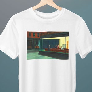 Nighthawks, Edward Hopper Painting, Unisex T-Shirt, Art T-Shirt, Streetscape, Gift for Her, Gift for Him, Art Lover Gift
