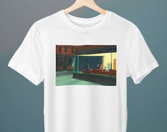 Nighthawks, Edward Hopper Painting, Unisex T-Shirt, Art T-Shirt, Streetscape, Gift for Her, Gift for Him, Art Lover Gift