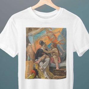 The Man with a Wild Woman, L’Homme à la Femme Sauvage, Felicien Rops, Unisex T-Shirt, Art T-Shirt, Gift for Her, Gift for Him