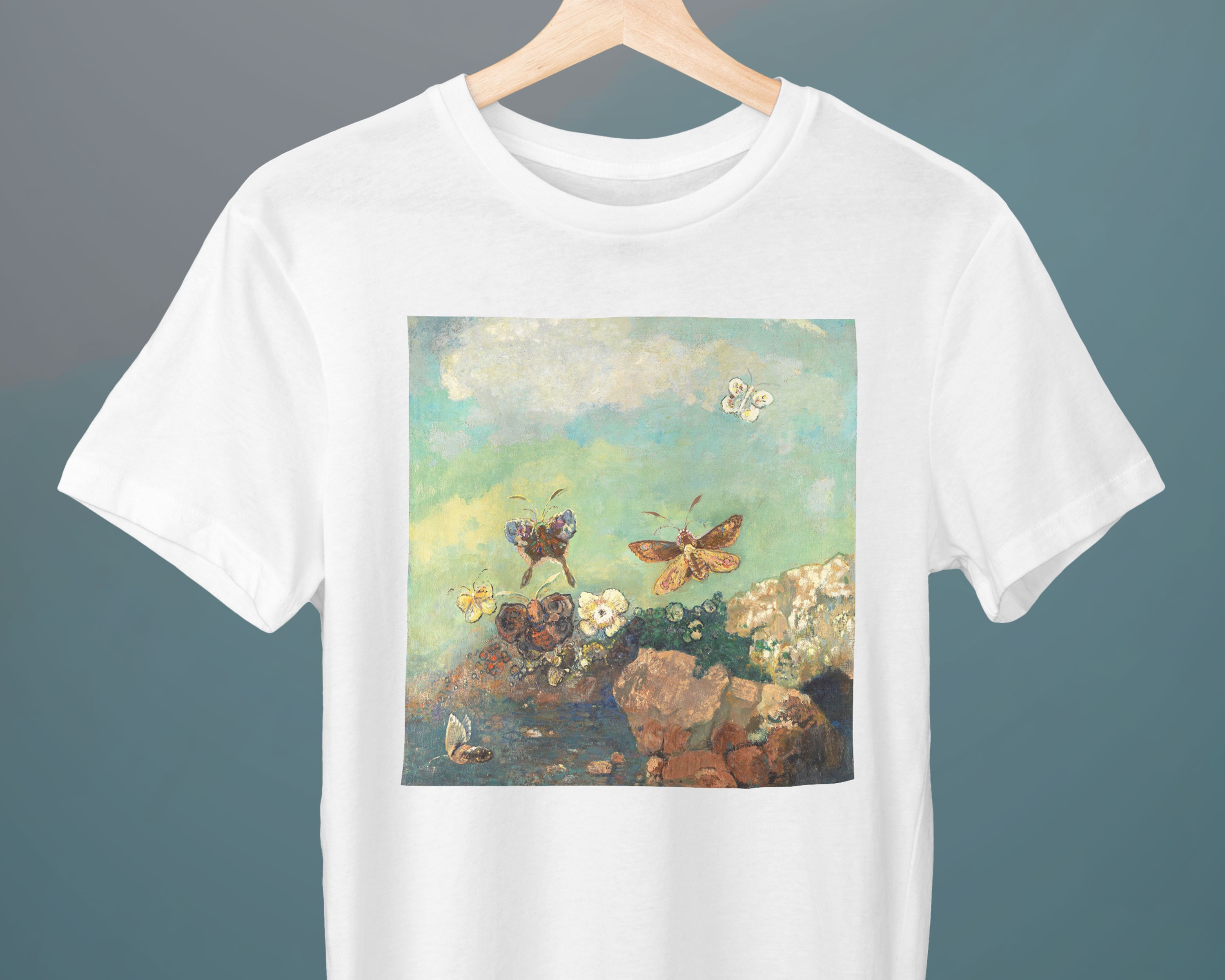 Redon Nasturtiums Red Flower T-shirt Print High Quality