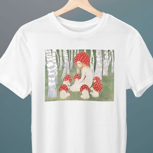 Mother Mushroom With Her Children, Edward Okun, Unisex T-Shirt, Art T-Shirt, Fine Art T-Shirt, Gift for Her, Gift for Him, Art Lover Gift