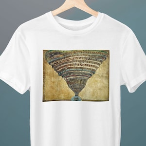 La Divina Commedia, Pittura di Sandro Botticelli, T-shirt unisex, T-shirt artistica, Rinascimento, Regalo per lei, Regalo per lui, Regalo per gli amanti dell'arte