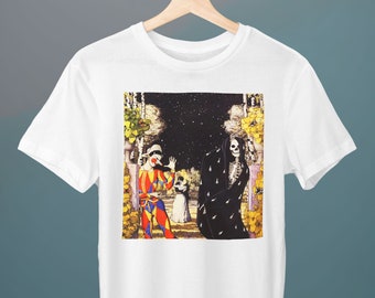 Harlequin and Death, Konstantin Somov, Unisex T-Shirt, Art T-Shirt, Symbolism, Fine Art T-Shirt, Gift for Her, Gift for Him, Art Lover Gift