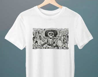 Calavera Oaxaqueña, The Skull from Oaxaca, José Guadalupe Posada, Unisex T-Shirt, Halloween T-Shirt, Skull T-Shirt, Art T-Shirt