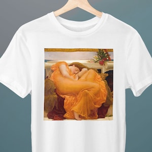 Flaming June, Frederic Leighton, Unisex T-shirt, Konsttröja, Present till henne, Present till honom, Konstälskare