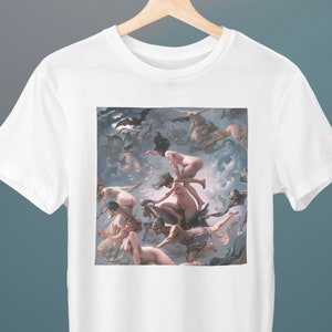 Witches Going to Their Sabbath, Luis Ricardo Falero Painting, Unisex T-Shirt, Art T-Shirt, Gift for Her, Gift for Him, Art Lover Gift