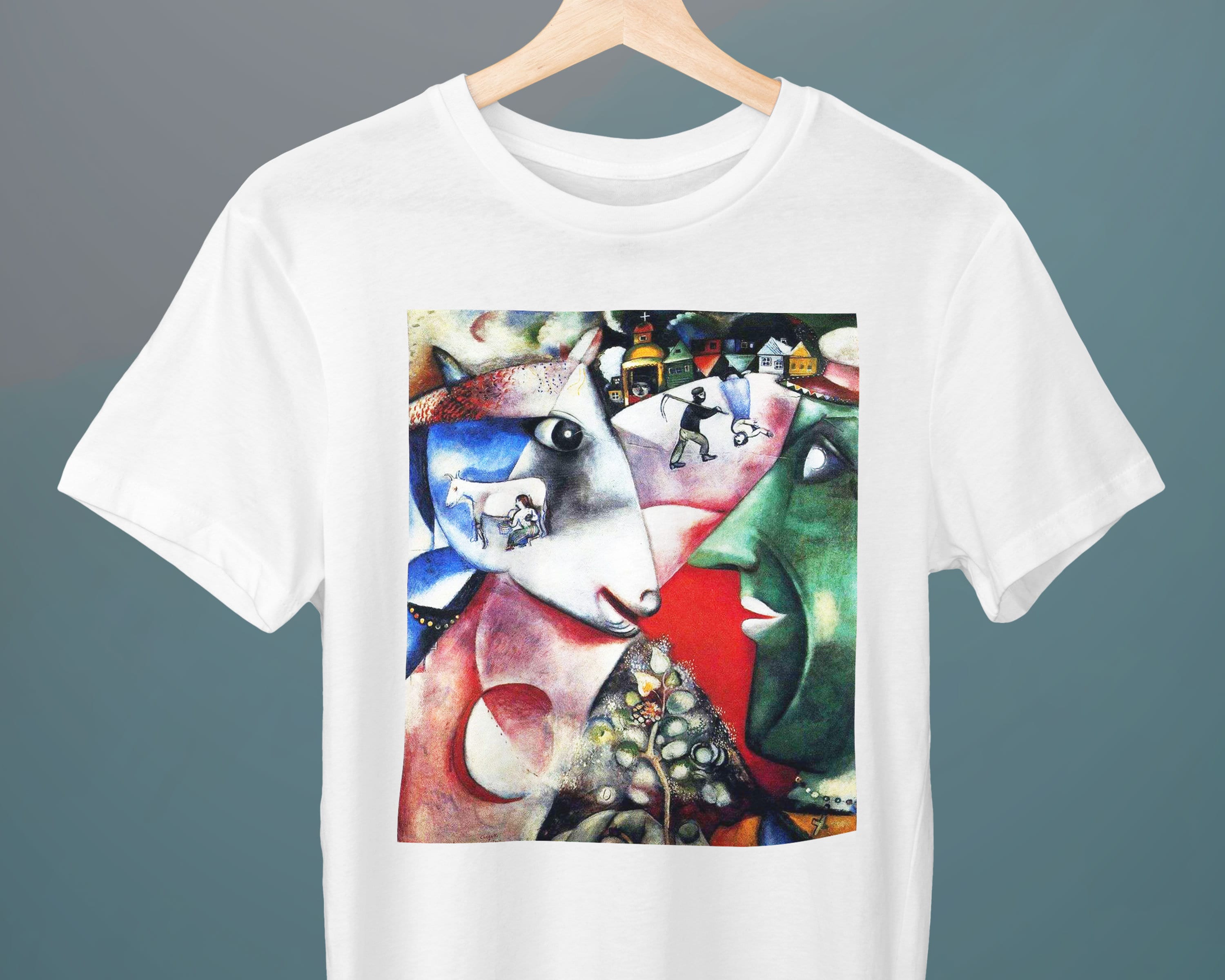 I and the Village, Marc Chagall Painting, Unisex T-Shirt, Fine Art T-Shirt, Cubism, Gift for Her, Gift for Him, Art Lover Gift