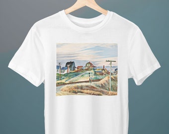 Cottages at North Truro, Edward Hopper Painting, T-shirt unisexe, T-shirt d’art, cadeau pour elle, cadeau pour lui