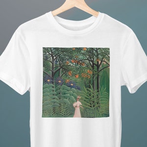 Woman Walking in an Exotic Forest, Henri Rousseau Painting, Unisex T-Shirt, Art T-Shirt, Gift for Her, Gift for Him, Art Lover Gift