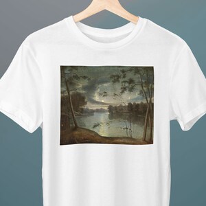 Paesaggio notturno, George Winter, T-shirt unisex, T-shirt d'arte, T-shirt d'arte, Regalo per lei, Regalo per lui, Regalo per gli amanti dell'arte