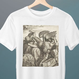 Tityus or Prometheus, Cornelis Cort Painting, Unisex T-Shirt, Gift for Her, Gift for Him, Art Lover Gift