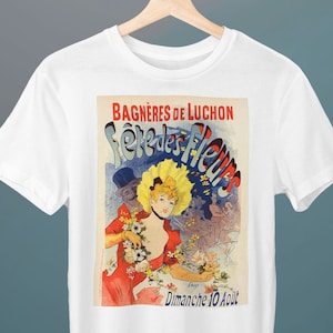 Flower Festival, At Bagneres-de-Luchon, Jules Cheret, Poster Art, Unisex T-Shirt, Art T-Shirt, Gift for Her, Gift for Him, Art Lover Gift