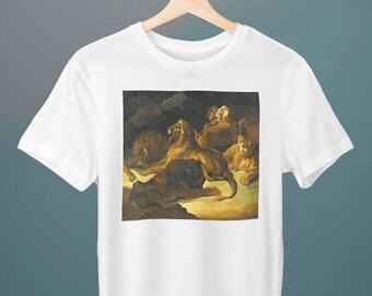 Lying Lions, Theodore Gericault, Unisex T-Shirt, Art T-Shirt, Lion T-Shirt, Gift for Her, Gift for Him, Art Lover Gift