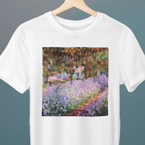 The Artist&#39;s Garden at Giverny, Claude Monet Painting, Unisex T-Shirt, Art T-Shirt, Gift for Her, Gift for Him, Art Lover Gift