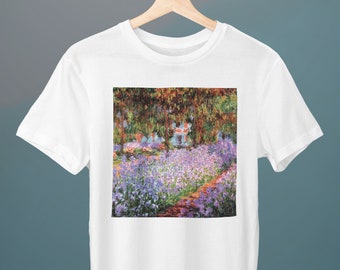 The Artist's Garden at Giverny, Claude Monet Painting, Unisex T-Shirt, Art T-Shirt, Gift for Her, Gift for Him, Art Lover Gift
