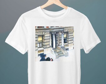 Trottoirs de New York, Peinture Edward Hopper, T-shirt unisexe, T-shirt d’art, Cadeau pour elle, Cadeau pour lui