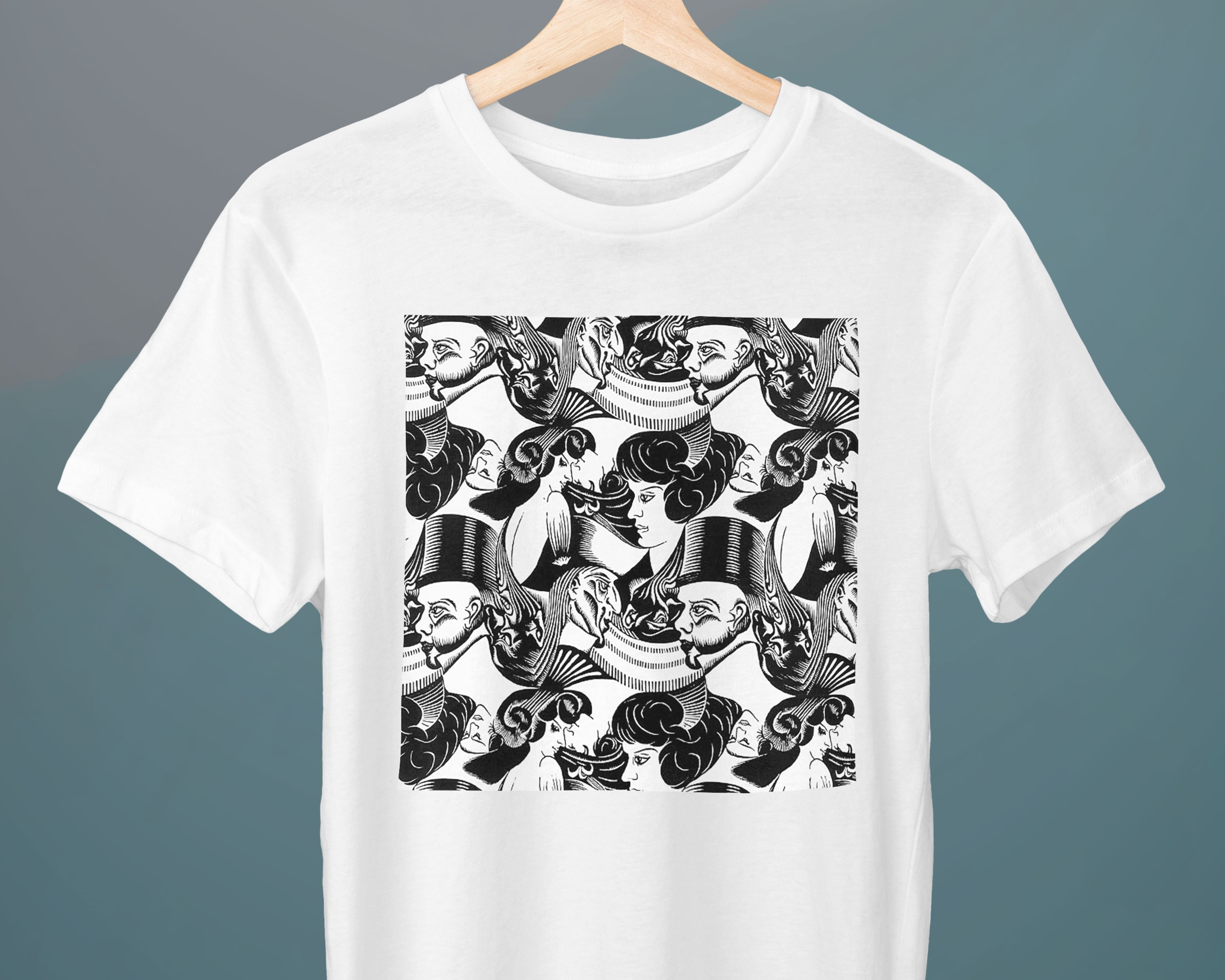Eight Heads, M.C. Escher, Unisex T-shirt, Art Tee, Gift for Her