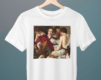 Musicisti, Pittura di Caravaggio, T-shirt unisex, Barocco, T-shirt d'arte, Regalo per lei, Regalo per lui, Regalo per gli amanti dell'arte