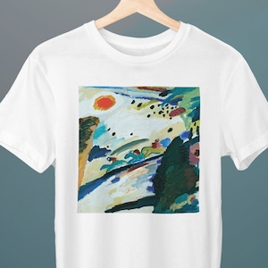 Romantic Landscape, Wassily Kandinsky Painting, Unisex T-Shirt, Art T-Shirt, Fine Art, Abstract, Gift for Her, Gift for Him, Art Lover Gift