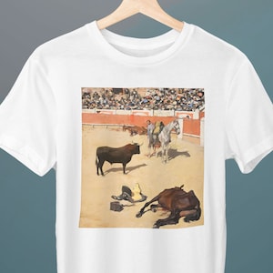 Bulls, Dead Horses, Ramon Casas Painting, Unisex T-Shirt, Gift for Her, Gift for Him, Art Lover Gift