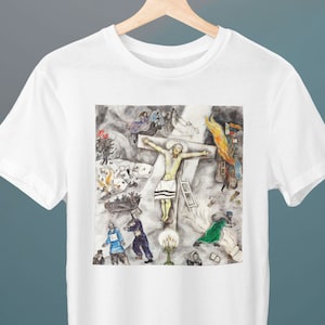 White Crucifixion, Marc Chagall Painting, Unisex T-Shirt, Jesus Christ, Gift for Her, Gift for Him, Art Lover Gift