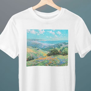 Malibu Coast Spring, Granville Redmond Painting, Unisex T-Shirt, Malibu T-Shirt, Art T-Shirt, Gift for Her, Gift for Him, Art Lover Gift