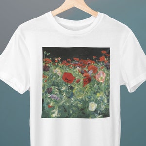 Poppies, John Singer Sargent Painting, Unisex T-Shirt, Art Tee, Realism, Floral, Gift for Her, Gift for Him, Art Lover Gift