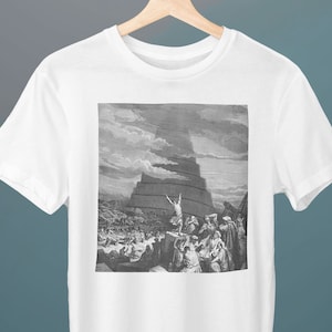 Confusion of Tongues, Gustave Dore, Unisex T-Shirt, Tower of Babel, The Holy Bible, Art T-Shirt, Gift for Her, Gift for Him