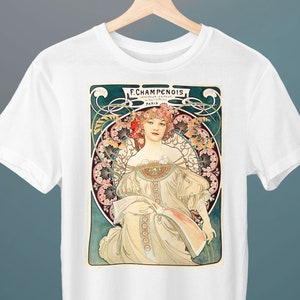 Champenois, Alphonse Mucha, Unisex T-Shirt, Art T-Shirt, Fine Art T-Shirt, Gift for Her, Gift for Him, Art Lover Gift