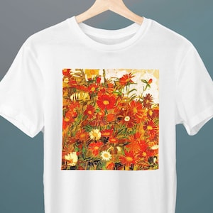 Field of Flowers, Egon Schiele Painting, Unisex T-Shirt, Art T-Shirt, Expressionism, Gift for Her, Gift for Him, Art Lover Gift