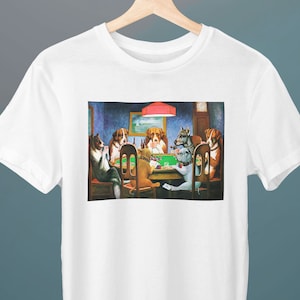Een vriend in nood, honden die poker spelen, Cassius Marcellus Coolidge, uniseks T-shirt, Art T-shirt, cadeau voor haar, cadeau voor hem, cadeau kunstliefhebber