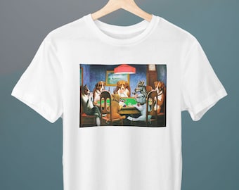 A Friend in Need, Dogs Playing Poker, Cassius Marcellus Coolidge, Unisex T-Shirt, Art T-Shirt, Gift for Her, Gift for Him, Art Lover Gift
