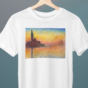 San Giorgio Maggiore at Dusk, Claude Monet, Unisex T-Shirt, Art T-Shirt, Landscape T-Shirt, Gift for Her, Gift for Him, Art Lover Gift