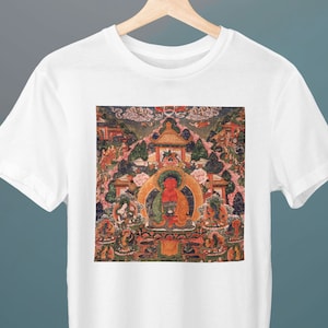 Buddha Amitabha in His Pure Land of Suvakti, Unisex T-Shirt, Art T-Shirt, Gift for Her, Gift for Him, Art Lover Gift