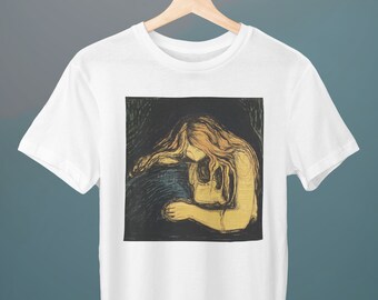 Vampire II, Edvard Munch Painting, Unisex T-Shirt, Art T-Shirt, Gift for Her, Gift for Him, Art Lover Gift
