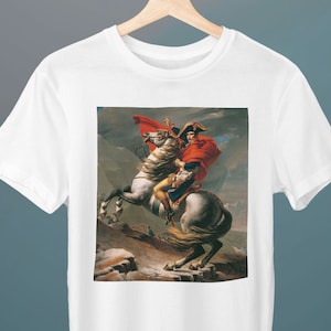 Napoleon Crossing the Alps, Jacques-Louis David Painting, Unisex T-Shirt, Art T-Shirt, Gift for Her, Gift for Him, Art Lover Gift