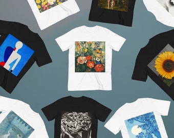 Custom Art Unisex Organic Cotton T-Shirt, Eco-friendly, Art T-Shirt, Fine Art T-Shirt, Gift for Her, Gift for Him, Art Lover Gift