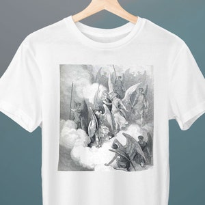 Abdiel and Satan, Gustave Dore, Unisex T-Shirt, Hell, The Holy Bible, Art T-Shirt, Gift for Her, Gift for Him