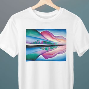Lake George Reflection, Georgia O&#39;Keeffe Painting, Unisex T-Shirt, Art T-Shirt, Gift for Her, Gift for Him, Art Lover Gift