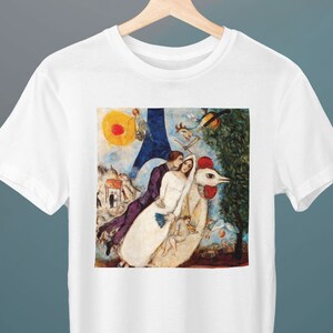 The Betrothed and the Eiffel Tower, Marc Chagall Painting, Unisex T-Shirt, Gift for Her, Gift for Him, Art Lover Gift