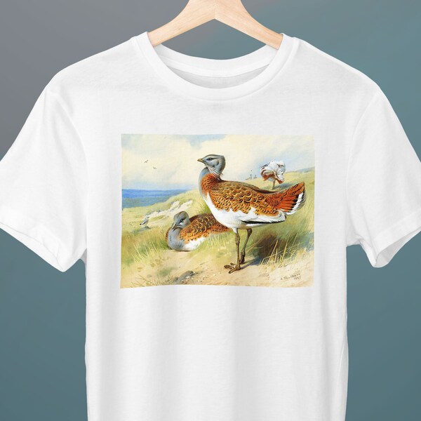 Grandes outardes, peinture d'Archibald Thorburn, T-shirt unisexe, naturalisme, faune, cadeau pour elle, cadeau pour lui, cadeau pour amateur d'art