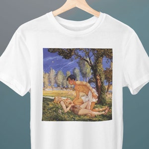 Daphnis and Chloe, Konstantin Somov Painting, Unisex T-Shirt, Art T-Shirt, Gift for Her, Gift for Him, Art Lover Gift