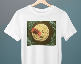 Color Le Voyage Dans La Lune, A Trip To The Moon, Georges Méliès, Unisex T-Shirt, Moon, Gift for Her, Gift for Him, Art Lover Gift